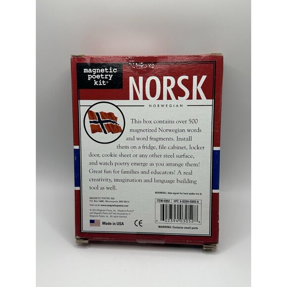 Norsk Magnetic Poetry Kit Norwegian Norse for your Refrigerator Door Decor #3052 - Picture 2 of 5